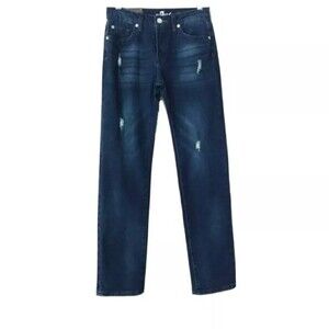 7 For All Mankind Blue Slimmy Distressed Jeans 12 Girl